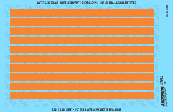 ASG Waterslide Decals - Solid Stripes Set 3/8"