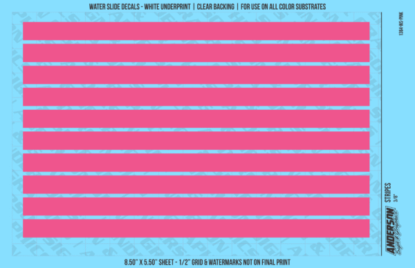 ASG Waterslide Decals - Solid Stripes Set 3/8"