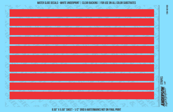 ASG Waterslide Decals - Solid Stripes Set 3/8"