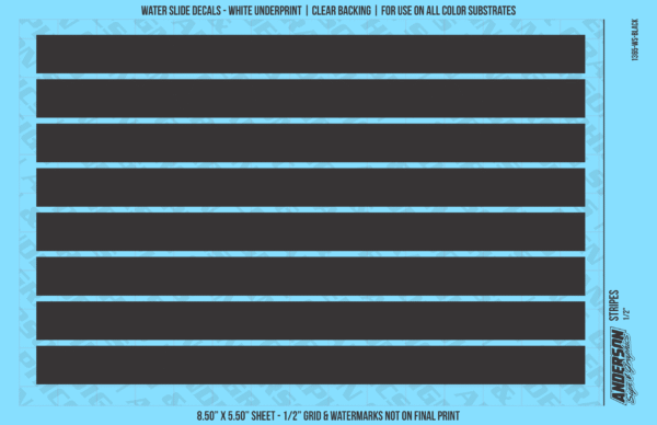 ASG Waterslide Decals - Solid Stripes Set 1/2"