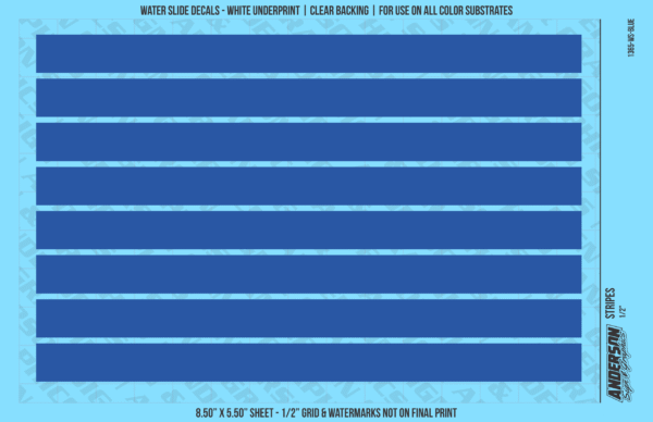 ASG Waterslide Decals - Solid Stripes Set 1/2"