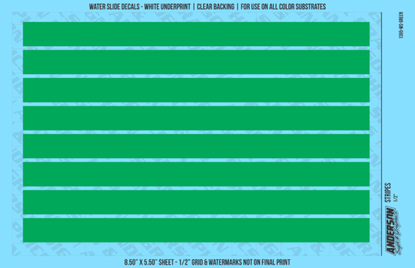 ASG Waterslide Decals - Solid Stripes Set 1/2"