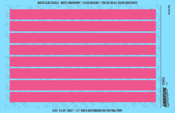 ASG Waterslide Decals - Solid Stripes Set 1/2"