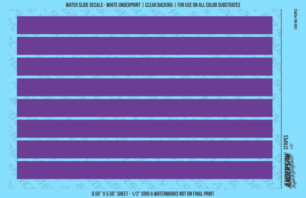 ASG Waterslide Decals - Solid Stripes Set 1/2"