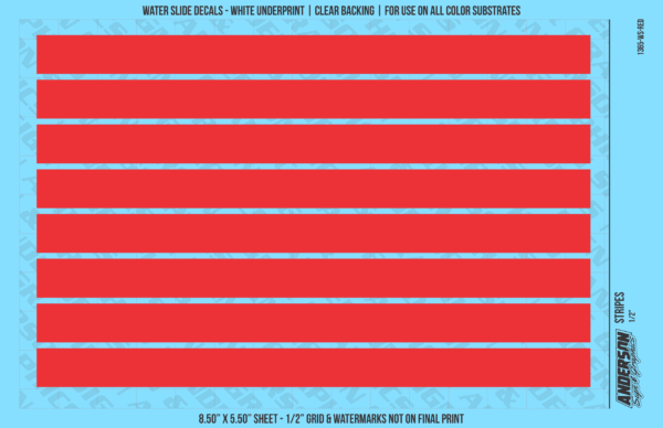 ASG Waterslide Decals - Solid Stripes Set 1/2"
