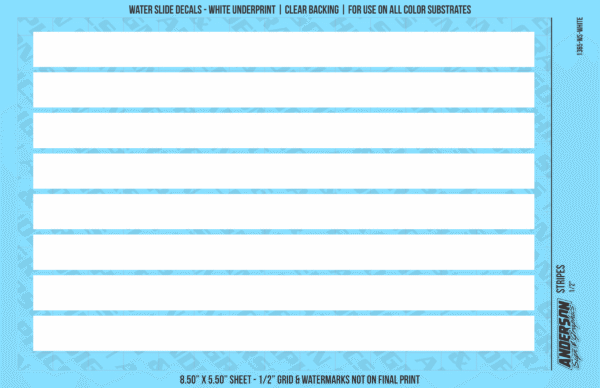 ASG Waterslide Decals - Solid Stripes Set 1/2"