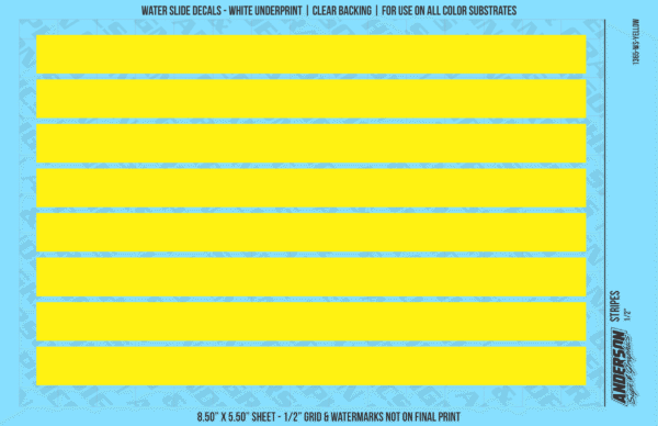 ASG Waterslide Decals - Solid Stripes Set 1/2"