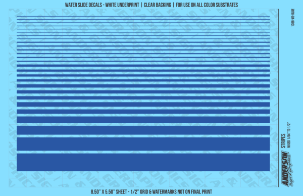 ASG Waterslide Decals - Solid Stripes Set Mixed Sizes