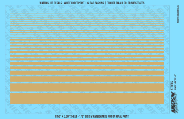 ASG Waterslide Decals - Solid Stripes Set Mixed Sizes