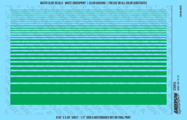 ASG Waterslide Decals - Solid Stripes Set Mixed Sizes