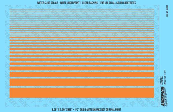 ASG Waterslide Decals - Solid Stripes Set Mixed Sizes