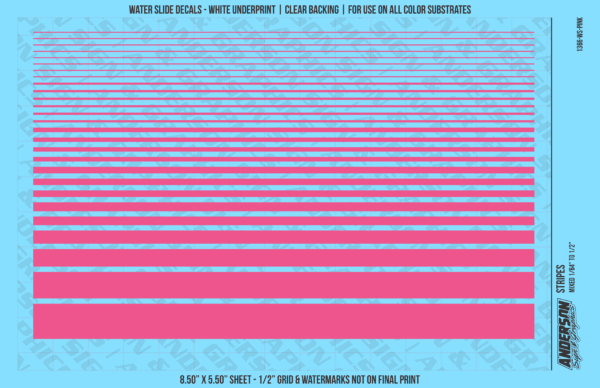 ASG Waterslide Decals - Solid Stripes Set Mixed Sizes