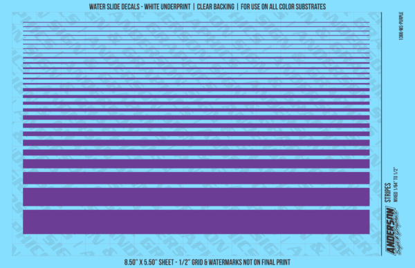 ASG Waterslide Decals - Solid Stripes Set Mixed Sizes