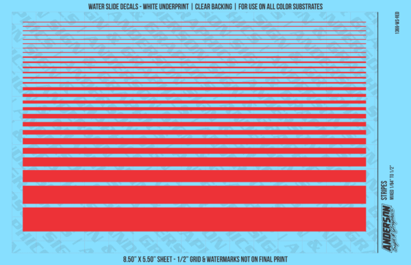 ASG Waterslide Decals - Solid Stripes Set Mixed Sizes