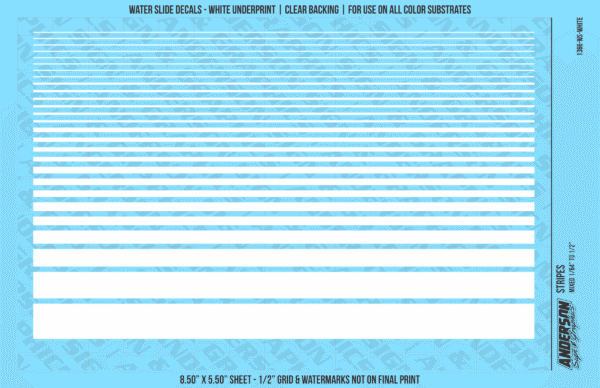 ASG Waterslide Decals - Solid Stripes Set Mixed Sizes