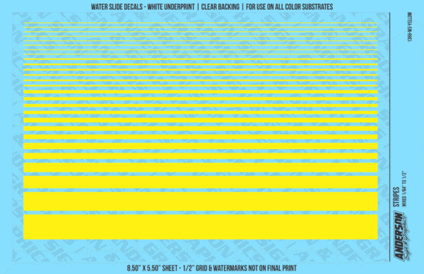 ASG Waterslide Decals - Solid Stripes Set Mixed Sizes