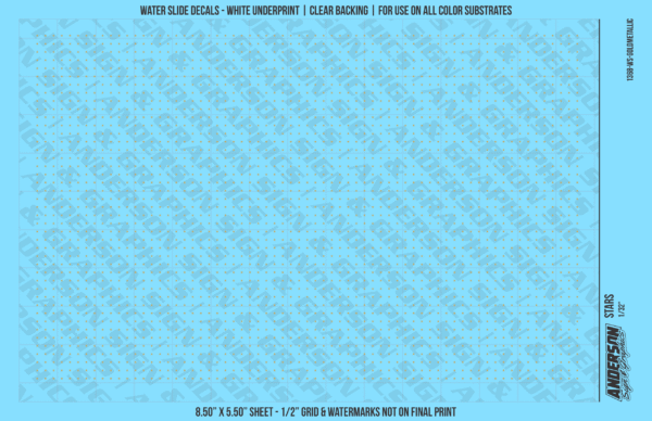 ASG Waterslide Decals - Solid 5-Point Stars Set 1/32"