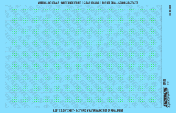 ASG Waterslide Decals - Solid 5-Point Stars Set 1/32"