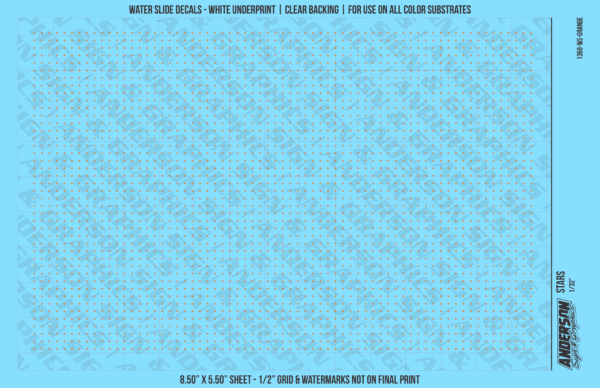 ASG Waterslide Decals - Solid 5-Point Stars Set 1/32"