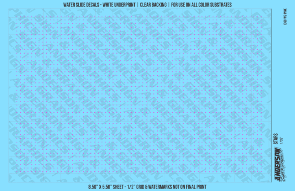 ASG Waterslide Decals - Solid 5-Point Stars Set 1/32"