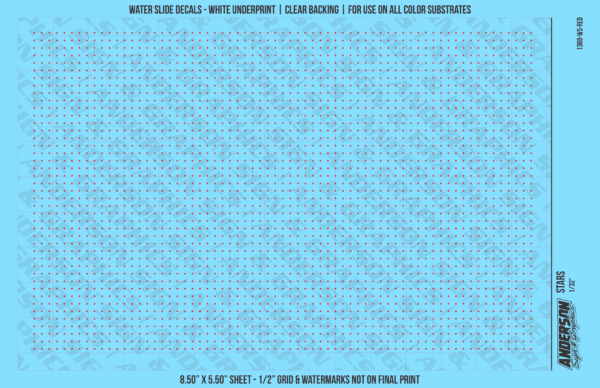 ASG Waterslide Decals - Solid 5-Point Stars Set 1/32"