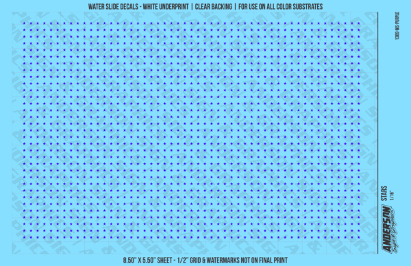 ASG Waterslide Decals - Solid 5-Point Stars Set 1/16"