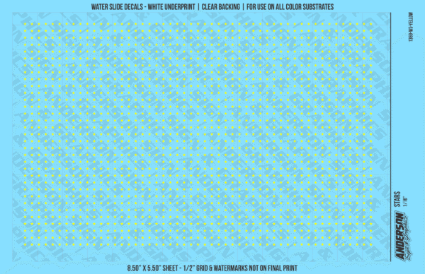 ASG Waterslide Decals - Solid 5-Point Stars Set 1/16"