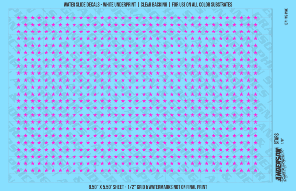 ASG Waterslide Decals - Solid 5-Point Stars Set 1/8"