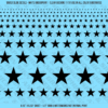 ASG Waterslide Decals - Solid 5-Point Stars Set Large Mixed