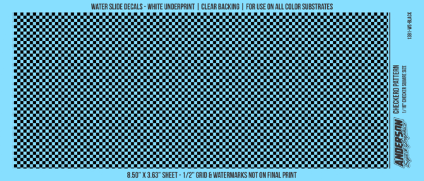 ASG Waterslide Decals - Checkered Pattern 1/16" Squares