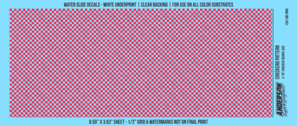 ASG Waterslide Decals - Checkered Pattern 1/16" Squares