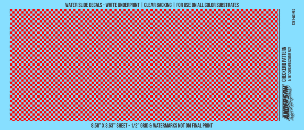 ASG Waterslide Decals - Checkered Pattern 1/16" Squares