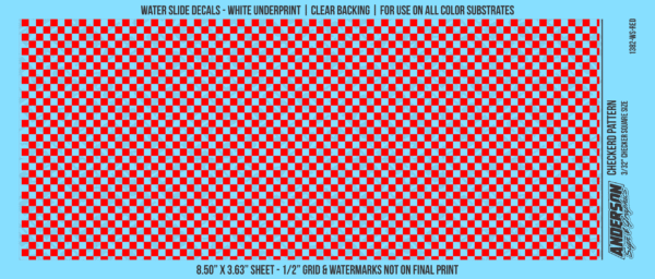 ASG Waterslide Decals - Checkered Pattern 3/32" Squares