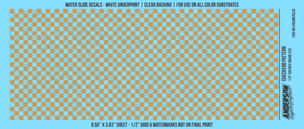 ASG Waterslide Decals - Checkered Pattern 1/8" Squares