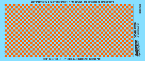 ASG Waterslide Decals - Checkered Pattern 1/8" Squares