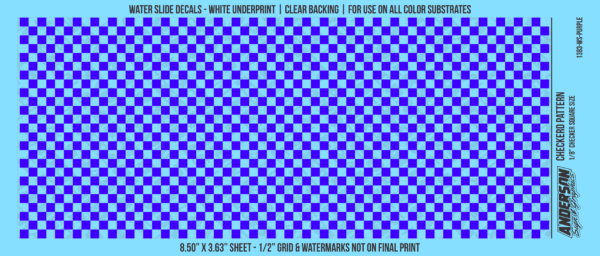 ASG Waterslide Decals - Checkered Pattern 1/8" Squares