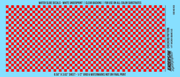 ASG Waterslide Decals - Checkered Pattern 1/8" Squares