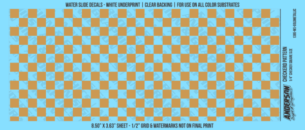 ASG Waterslide Decals - Checkered Pattern 1/4" Squares