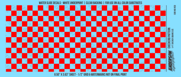 ASG Waterslide Decals - Checkered Pattern 1/4" Squares