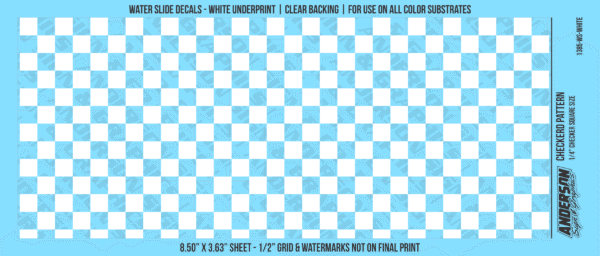 ASG Waterslide Decals - Checkered Pattern 1/4" Squares