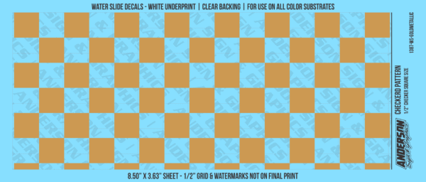 ASG Waterslide Decals - Checkered Pattern 1/2" Squares