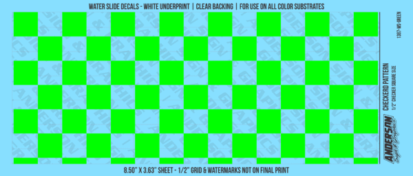 ASG Waterslide Decals - Checkered Pattern 1/2" Squares
