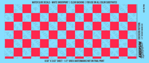 ASG Waterslide Decals - Checkered Pattern 1/2" Squares