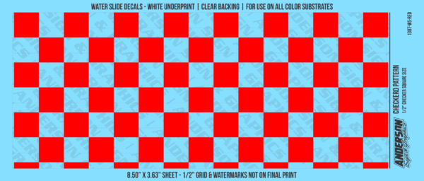 ASG Waterslide Decals - Checkered Pattern 1/2" Squares